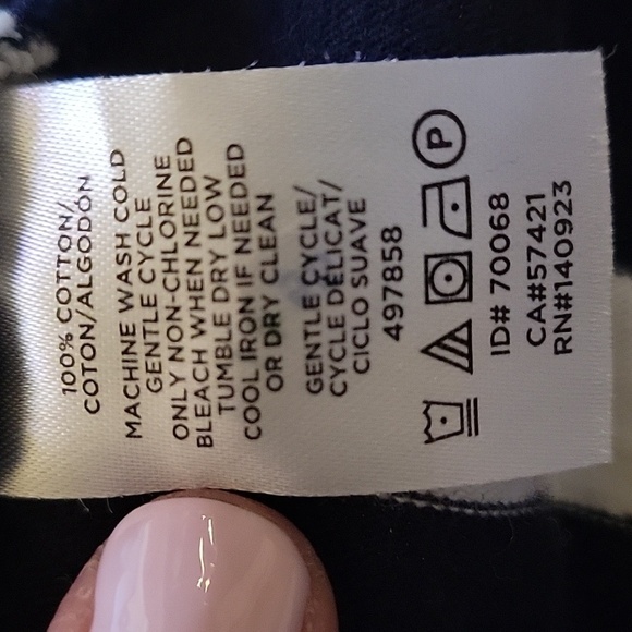 Lou & Grey medium navy & white stripe slightly cropped long sleeve cotton tee - Picture 4 of 4